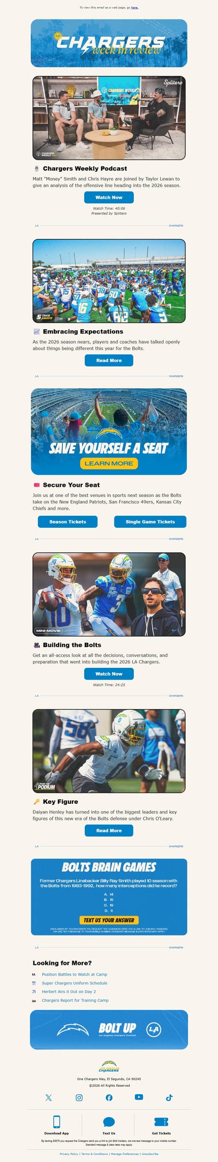 邮件模板创意 Los Angeles Chargers 151