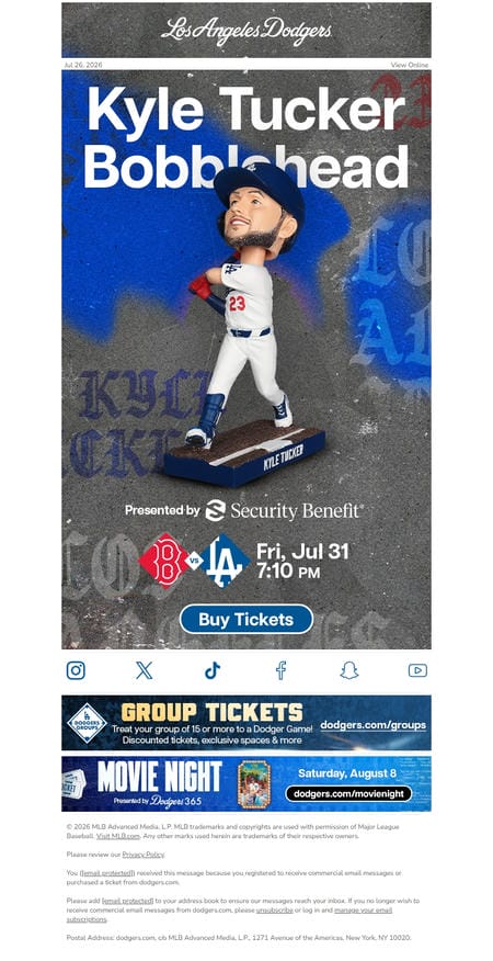 邮件模板创意 Los Angeles Dodgers 228