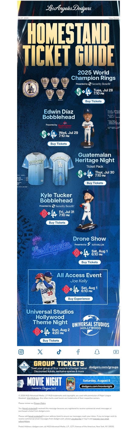 邮件模板创意 Los Angeles Dodgers 229