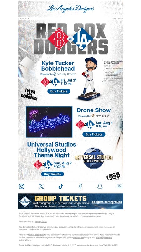 邮件模板创意 Los Angeles Dodgers 233