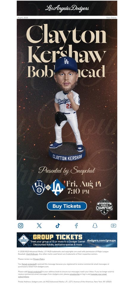 邮件模板创意 Los Angeles Dodgers 238