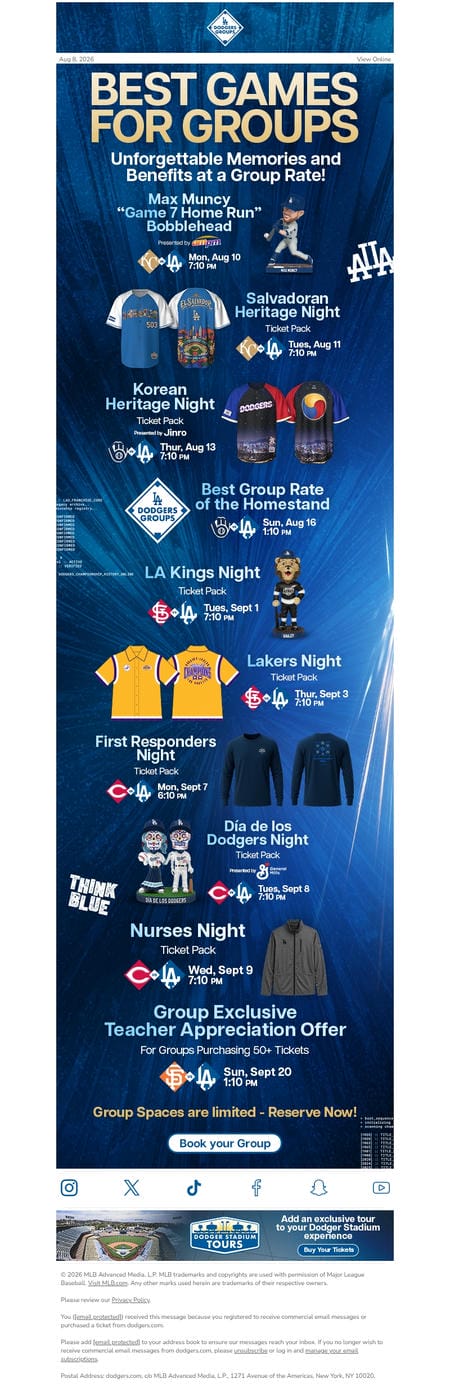 邮件模板创意 Los Angeles Dodgers 240