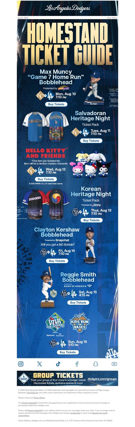 邮件模板创意 Los Angeles Dodgers 241