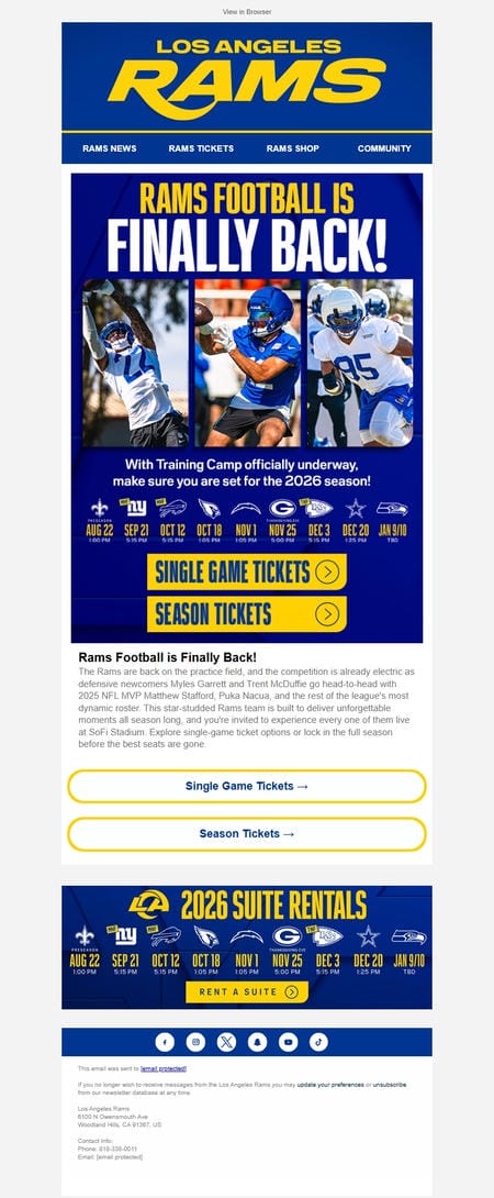 邮件模板创意 Los Angeles Rams 125
