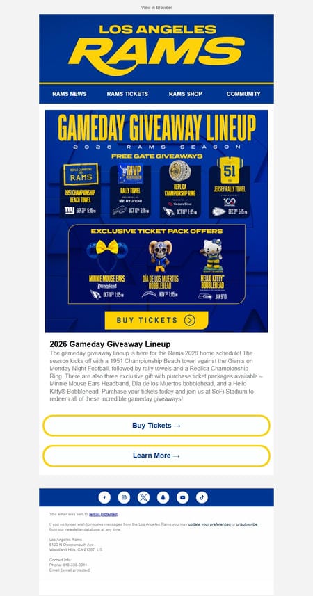 邮件模板创意 Los Angeles Rams 130