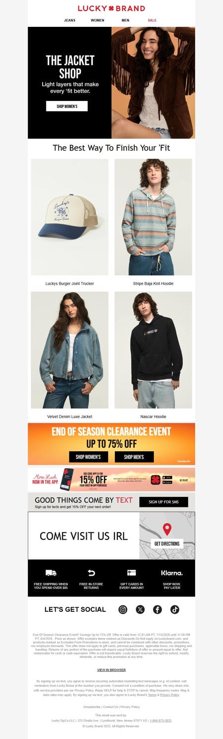 邮件模板创意 Lucky Brand 450