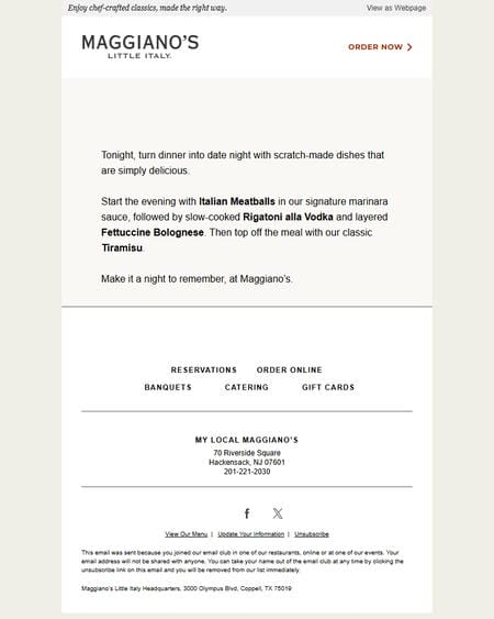 邮件模板创意 Maggianos Little Italy 18
