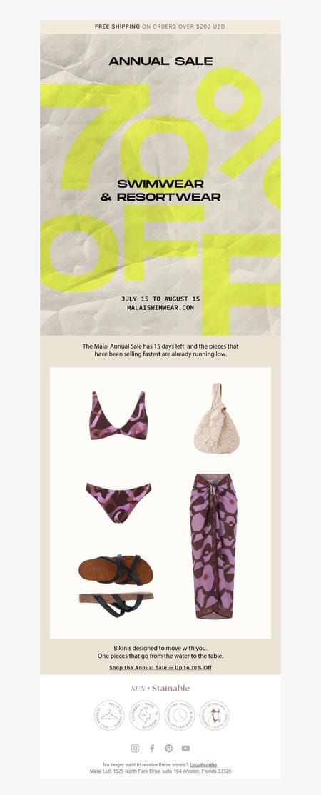 邮件模板创意 Malai Swimwear 82