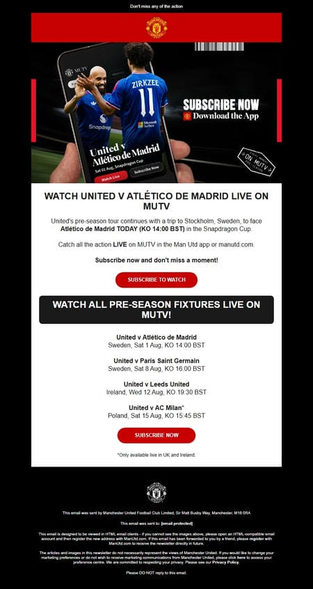 邮件模板创意 Manchester United 256