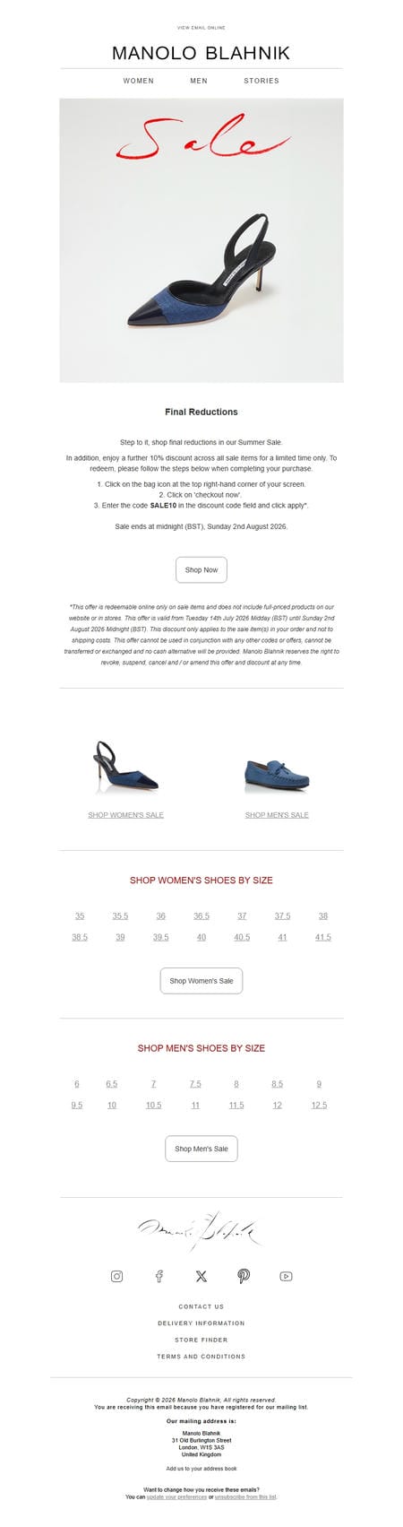 邮件模板创意 Manolo Blahnik 14