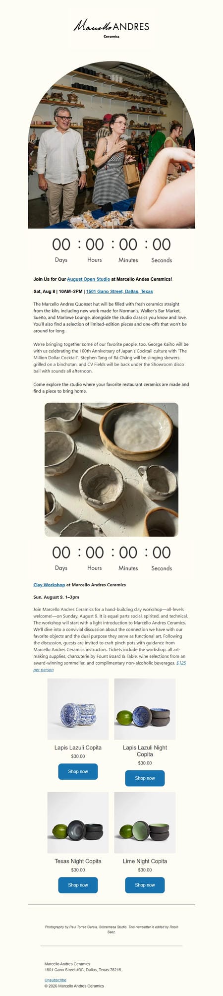 邮件模板创意 Marcello Andres Ceramics 11