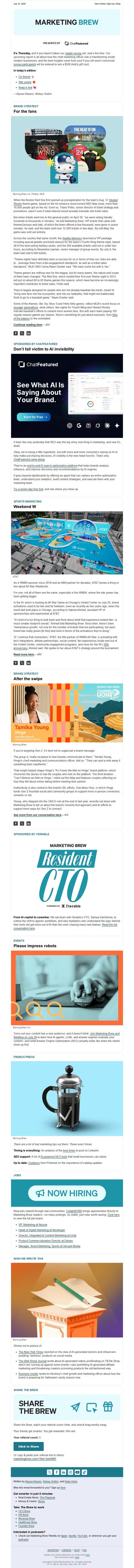 邮件模板创意 Marketing Brew 140
