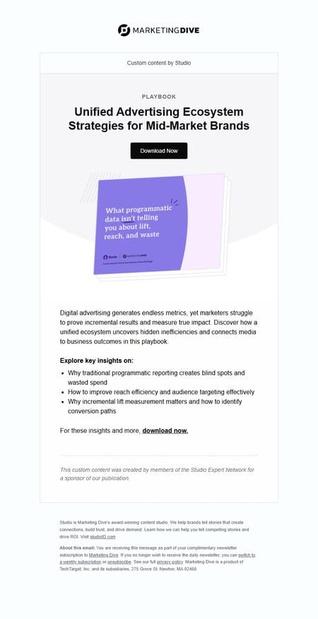 邮件模板创意 Marketing Dive Mobile 71