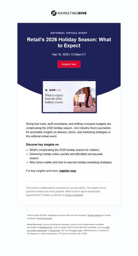 邮件模板创意 Marketing Dive Mobile 73