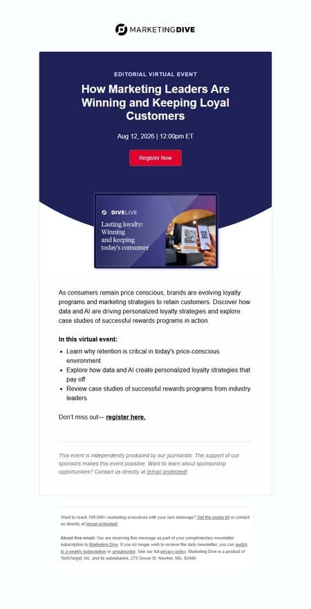 邮件模板创意 Marketing Dive Mobile 75