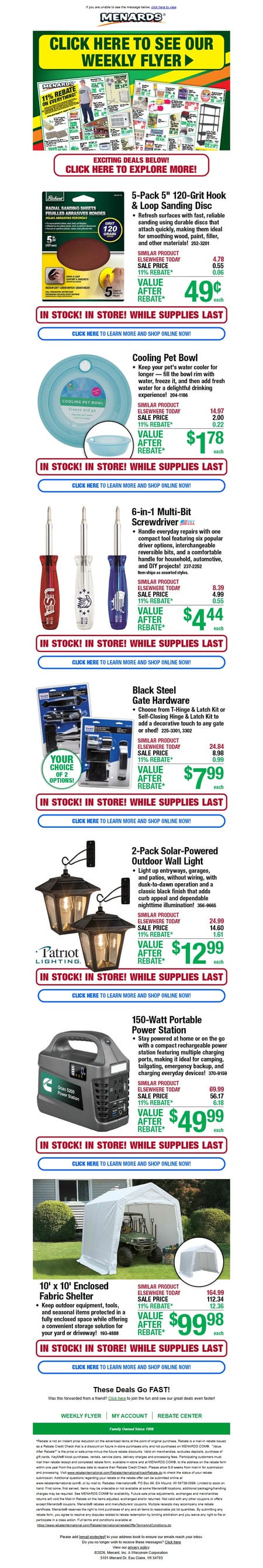 邮件模板创意 Menards Weekly Flyer 14