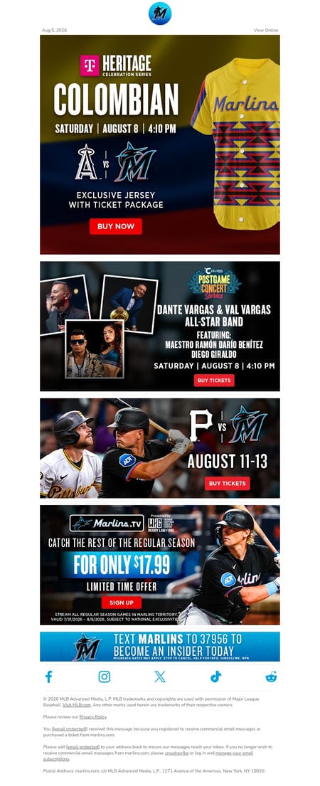 邮件模板创意 Miami Marlins 65