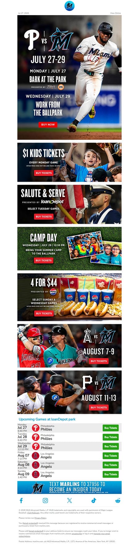 邮件模板创意 Miami Marlins Ticket Guide 14