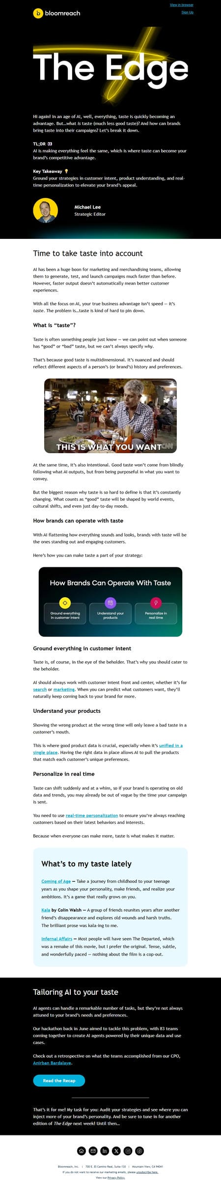邮件模板创意 Michael From Bloomreach 7