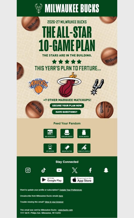 邮件模板创意 Milwaukee Bucks 268
