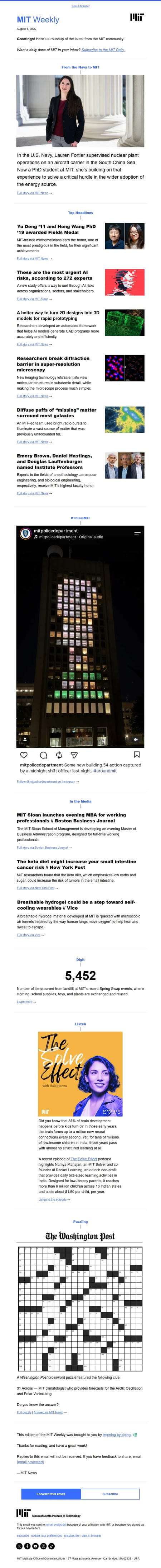 邮件模板创意 Mit Weekly From Mit News 30