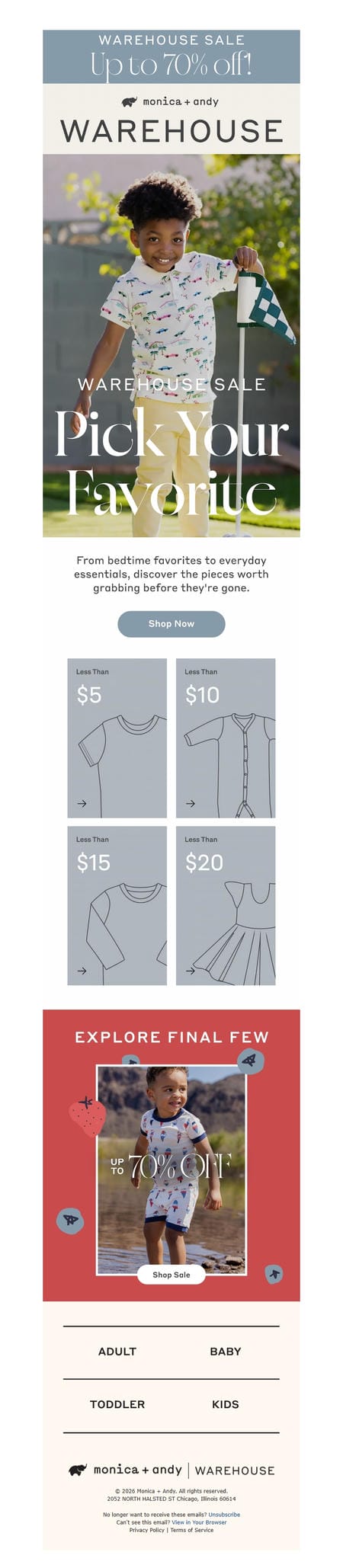邮件模板创意 Monica Andy Warehouse Sale 101