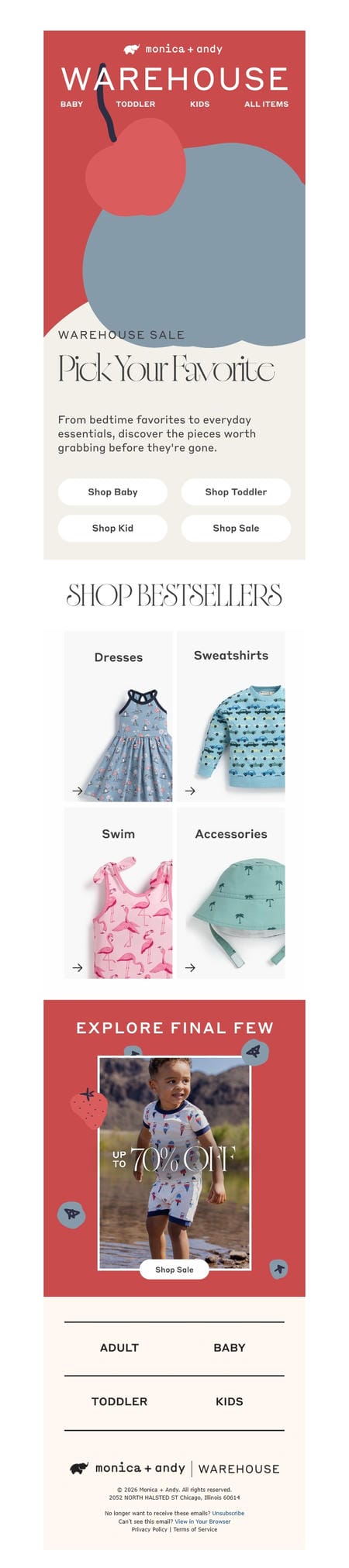 邮件模板创意 Monica Andy Warehouse Sale 106