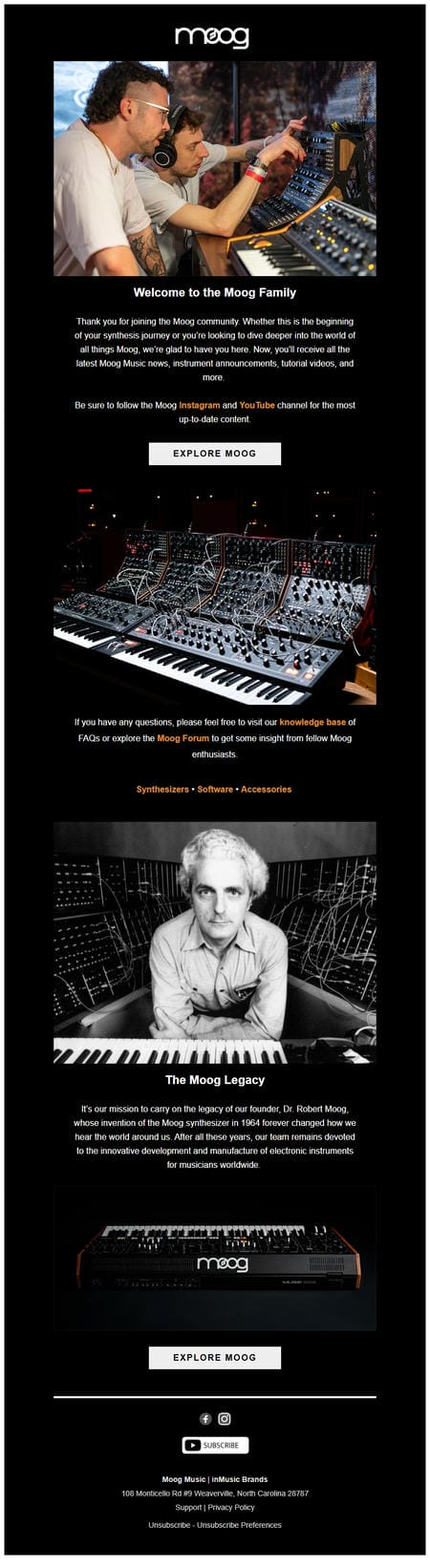 邮件模板创意 Moog Music