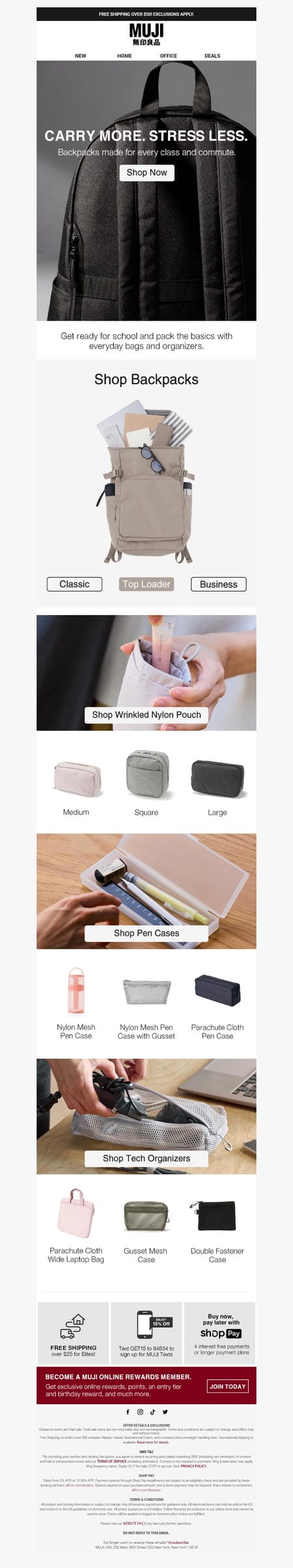 邮件模板创意 Muji Usa 19