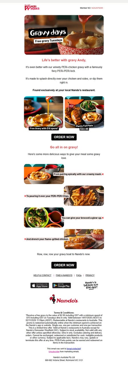 邮件模板创意 Nandos Peri Perks 16