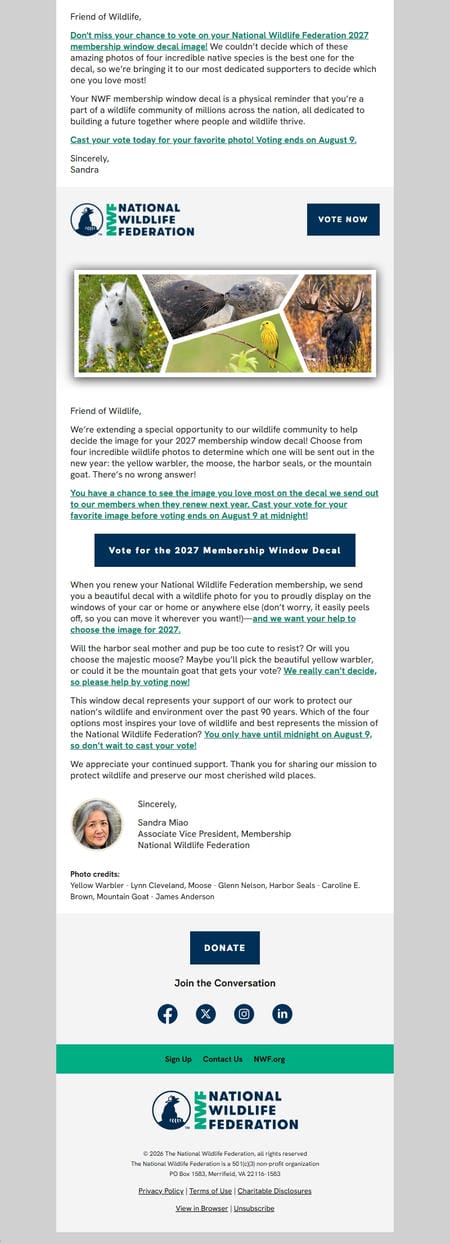 邮件模板创意 National Wildlife Federation 18