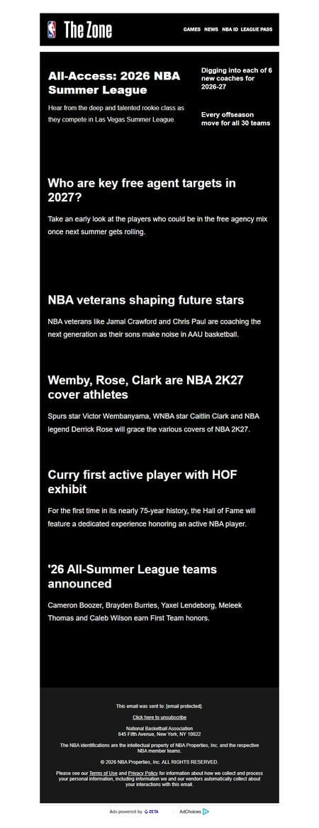 邮件模板创意 Nba 423