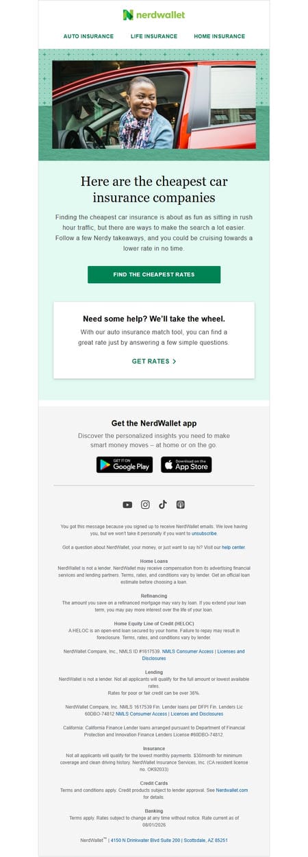 邮件模板创意 Nerdwallet 266
