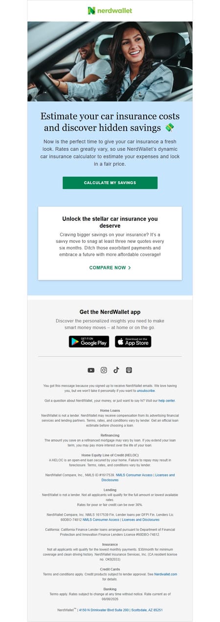 邮件模板创意 Nerdwallet 270
