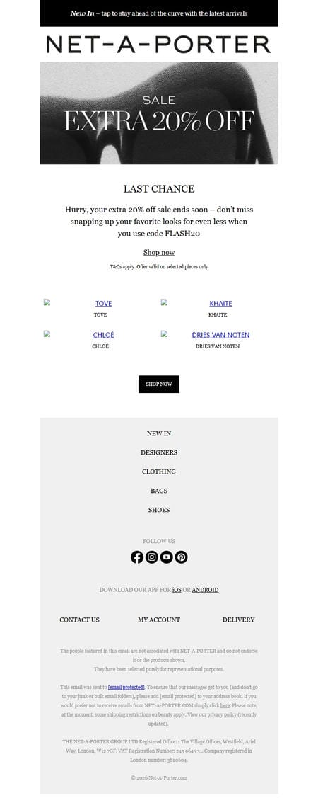 邮件模板创意 Net A Porter Sale 87
