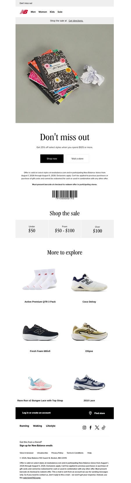 邮件模板创意 New Balance Offers 75