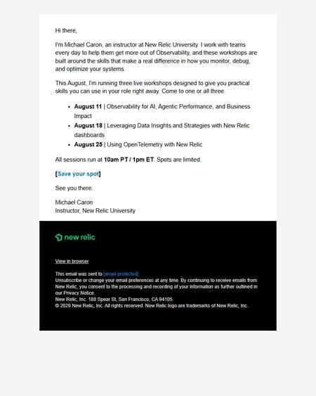 邮件模板创意 New Relic University 5