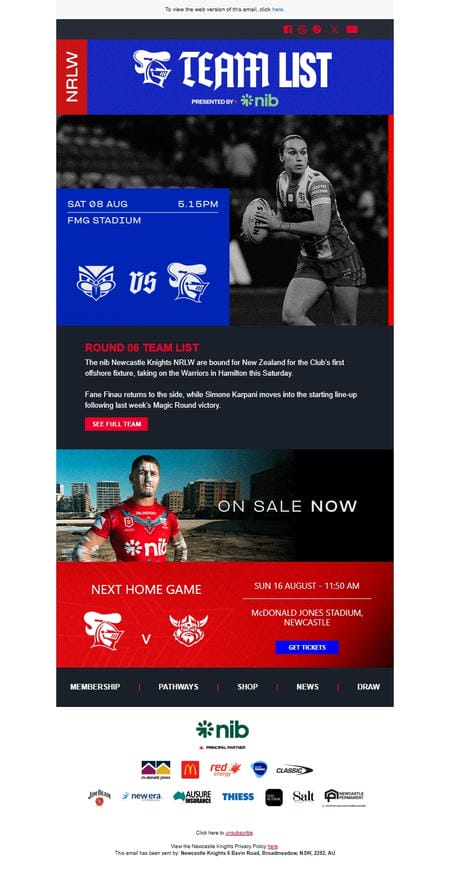 邮件模板创意 Newcastle Knights 115