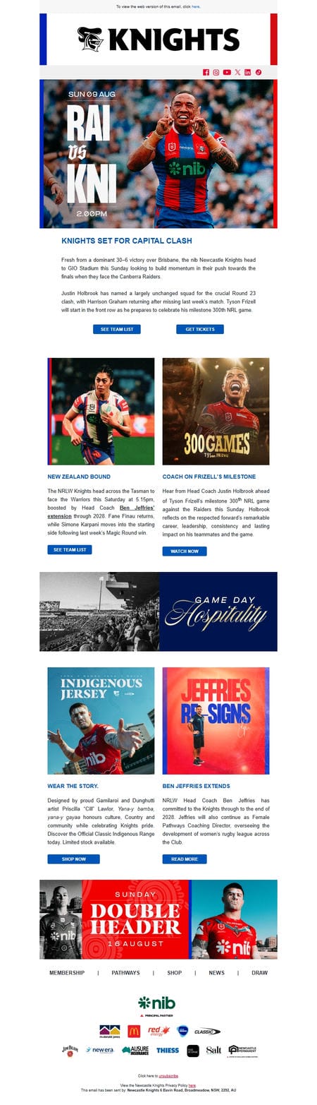 邮件模板创意 Newcastle Knights 116