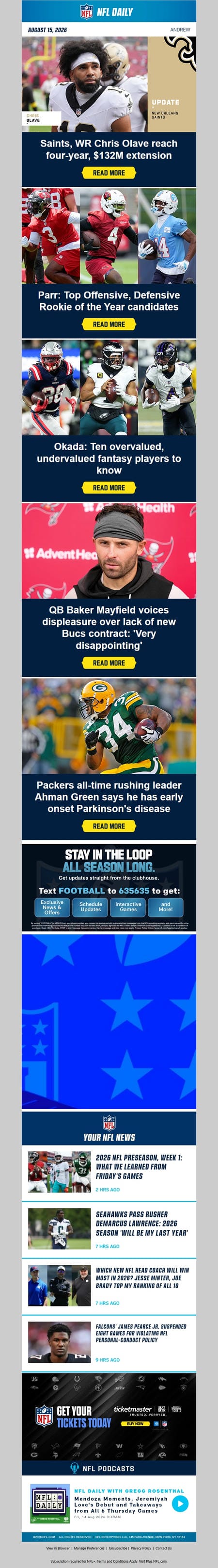 邮件模板创意 Nfl Daily 67