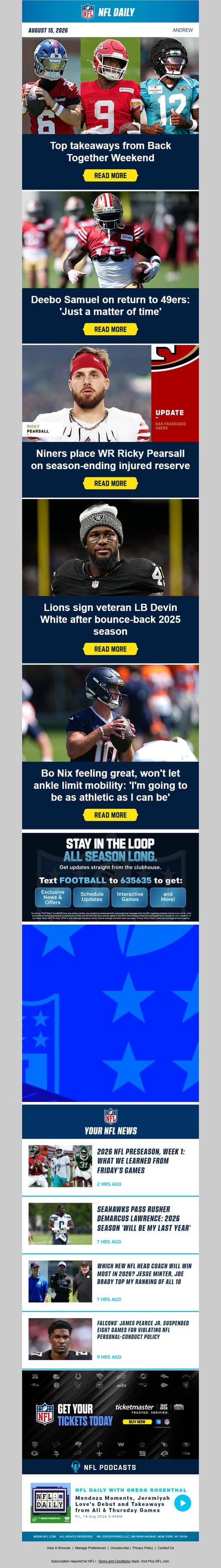 邮件模板创意 Nfl Daily 68