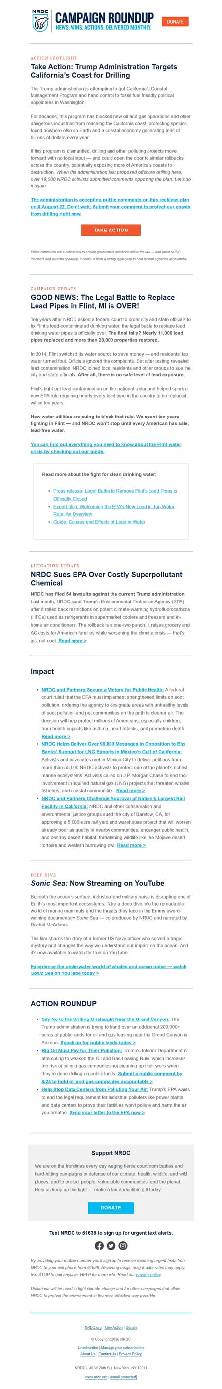 邮件模板创意 Nrdc Campaign Roundup 6