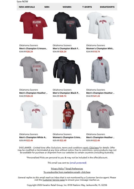 邮件模板创意 Oklahoma Sooners Official Store 295