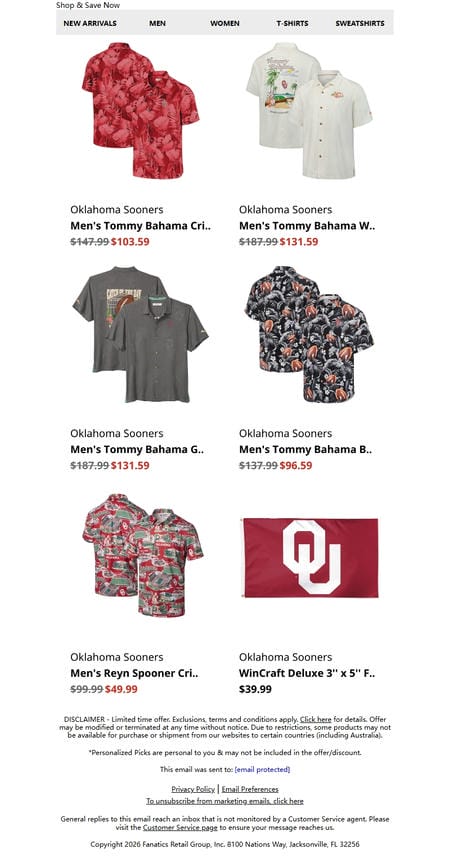 邮件模板创意 Oklahoma Sooners Official Store 296