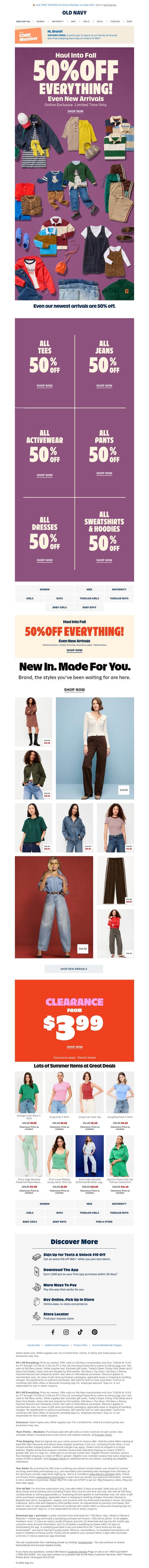 邮件模板创意 Old Navy Haul Into Fall 2