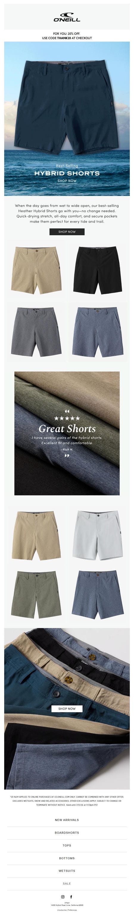 邮件模板创意 Oneill Clothing 160