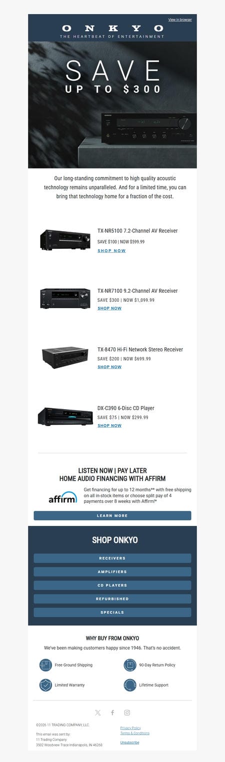 邮件模板创意 Onkyo Usa 134