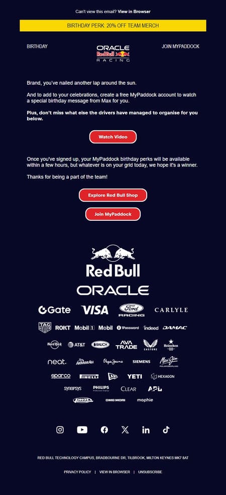 邮件模板创意 Oracle Red Bull Racing 129