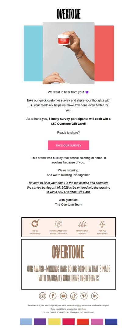 邮件模板创意 Overtone Community Outreach
