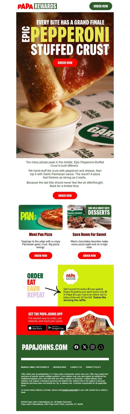 邮件模板创意 Papa Johns 204